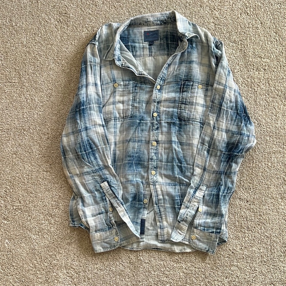 Blue and white light cotton flannel